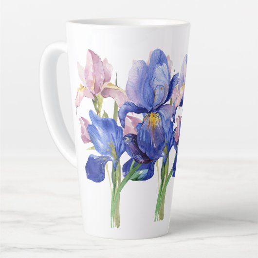 Waterverf Iris Latte Mok (Linkerhoek)