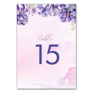 Waterverf Iris Lila bloemen bruiloft Kaart