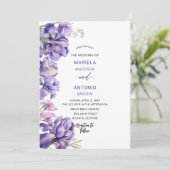 Waterverf Iris Lila Bloemen Waterverf bruiloft Kaart (Staand voorkant)