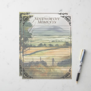 Waterverf Irish Countryside Looseleaf Note Sheet