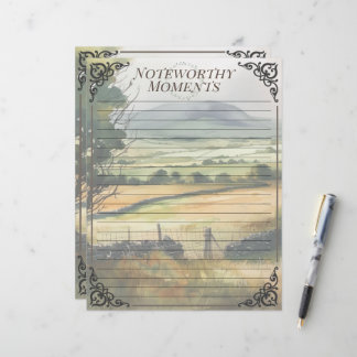 Waterverf Irish Countryside Looseleaf Note Sheet