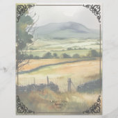 Waterverf Irish Countryside Looseleaf Note Sheet (Achterkant)