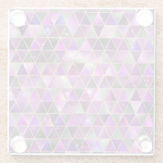 Waterverf Isometrisch met Goud en marmer Galaxy Glazen Onderzetter (Achterkant)