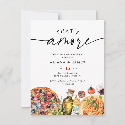 Waterverf Italiaans Dat is nog een repetitiediner Kaart (Voorkant)