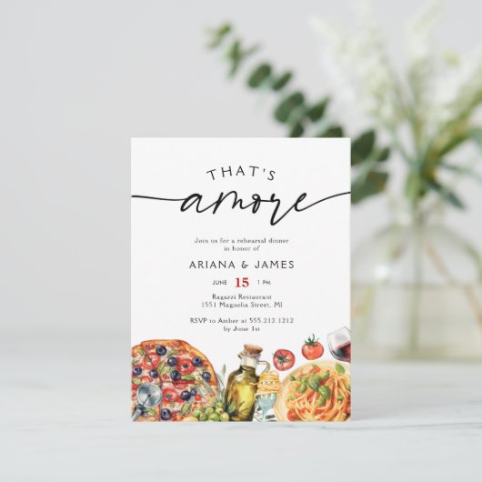 Waterverf Italiaans Dat is nog een repetitiediner Kaart (Staand voorkant)