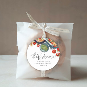 Waterverf Italiaans Eten Dat's Amore Favorieten Ronde Sticker