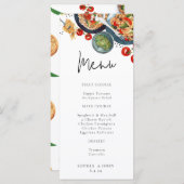 Waterverf Italiaans eten pasta diner Menu (Voorkant / Achterkant)