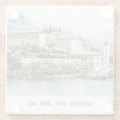 Waterverf Italiaans reizen bij het meer van Como N Glazen Onderzetter (Achterkant)