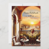 Waterverf Italiaans Sunset Wedding Kaart (Voorkant)