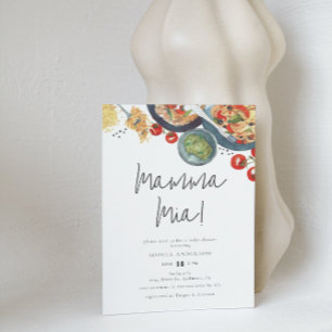 Waterverf Italiaanse Mamma Mia! Baby Shower Kaart