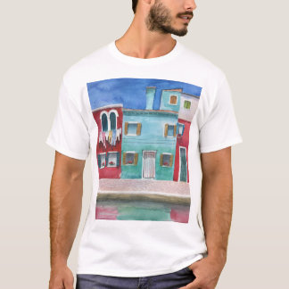 Waterverf Italië: Hand getrokken T-shirt
