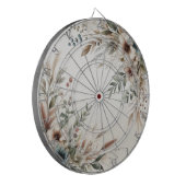 Waterverf Ivoorblauw Bloemen Dartboard Dartbord (Voorkant Links)