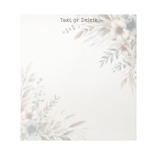 Waterverf Ivory Blue Flowers Notitieblok (Voorkant)