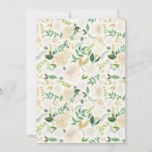 Waterverf Ivory Cream Floral String Light Wedding Kaart (Achterkant)