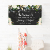 Waterverf Ivory Floral String Lights Wedding Spandoek (Insitu)