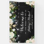 Waterverf Ivory Floral String Lights Wedding Spandoek (Verticaal)