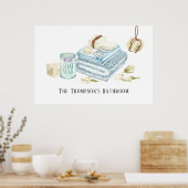 Waterverf Ivory White Soap Bathroom Poster (Keuken)