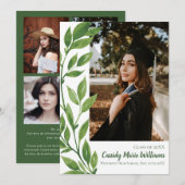 Waterverf Ivy Green Plant Afstuderen Aankondiging (Voorkant / Achterkant)