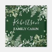 Waterverf Ivy Sage Ferns Family Cabin Green Magneet (Voorkant)
