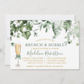 Waterverf Ivy Varen Sage Groen Goud Bridal Brunch Kaart (Voorkant)