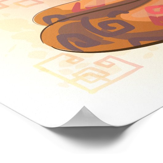 Waterverf jaar van de slang, Samurai Poster (Hoek)