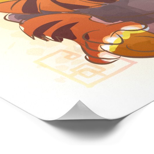 Waterverf jaar van de tijger, Samurai Poster (Hoek)