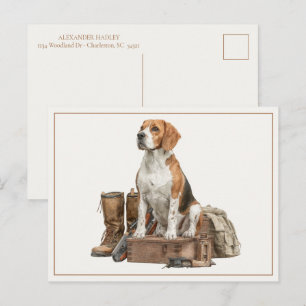 Waterverf jachthond in vintage stijl briefkaart