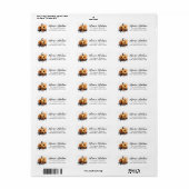 Waterverf Jack-o-lantern Halloween retouradres Etiket (Full Sheet)