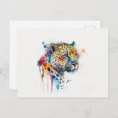 Waterverf Jaguar Briefkaart (Voorkant / Achterkant)