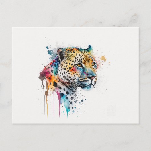 Waterverf Jaguar Briefkaart (Voorkant)