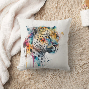 Waterverf Jaguar Kussen