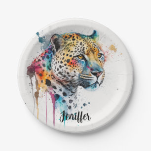 Waterverf Jaguar Papieren Bordje