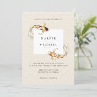 waterverf japanese koi - uitnodiging voor het huwe