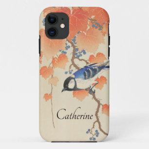 Waterverf Japans afdrukken met vogel iPhone 11 Hoesje