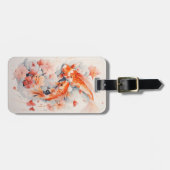 Waterverf japans koi en bloemig Bagagelabel (Voorkant horizontaal)