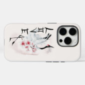 Waterverf Japanse Sakura Blossom Love Crane Case-Mate iPhone Case (Achterkant (horizontaal))