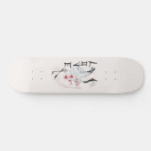 Waterverf Japanse Sakura Blossom Love Crane Skateboard (Horizontaal)