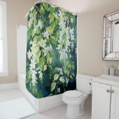 Waterverf Jasmine Blossom Drift Douchegordijn (In situ)