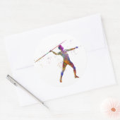 Waterverf javelin ronde sticker (Envelop)