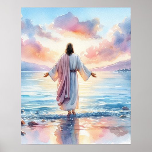 Waterverf Jesus Art Poster (Voorkant)