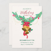 Waterverf Jingle Bells Verjaardag Kaart (Voorkant / Achterkant)