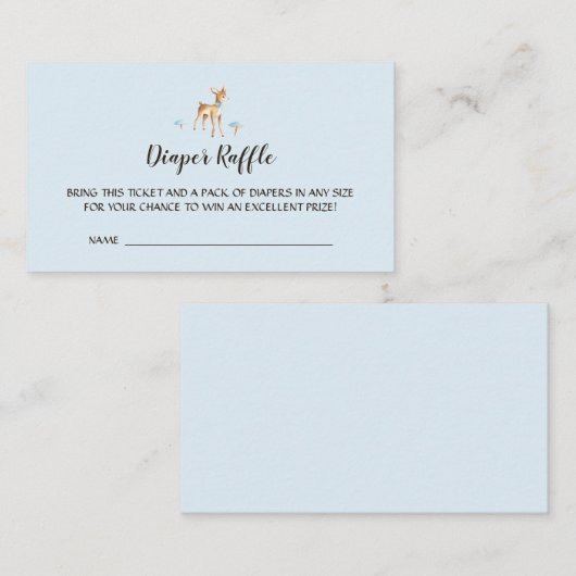 Waterverf Jongen Hertenluier Raffle Enclosure Kaar Informatiekaartje (Voorkant / Achterkant)