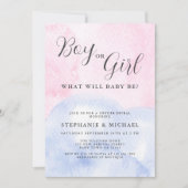 Waterverf Jongen of Meisje Geslacht Onthullen Kaart (Voorkant)