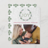 Waterverf Joy Wreath Christmas Kaart (Voorkant / Achterkant)