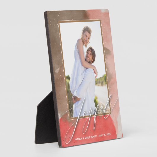 Waterverf Joyful kerstfoto Fotoplaat (Zijkant)