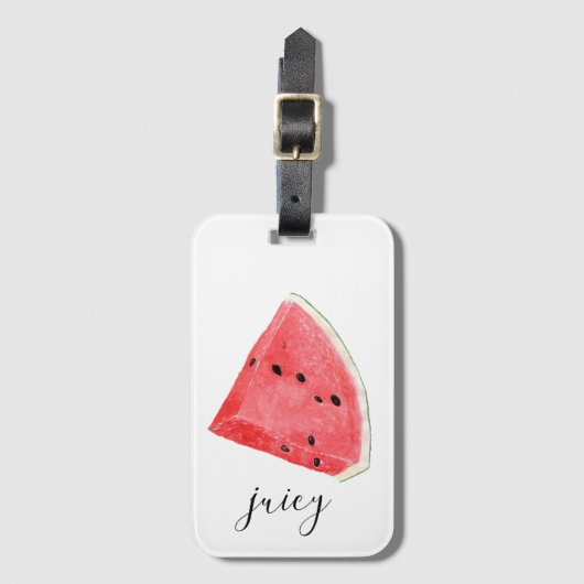 Waterverf Juicy Watermelon Wedge Bagagelabel (Voorkant (verticaal))