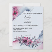 Waterverf Julia Floral bruiloft uitnodiging (Voorkant)