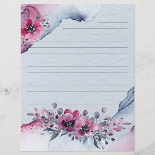 Waterverf Julia Floral Writing Paper (Voorkant)