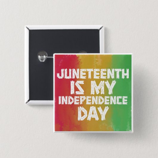 Waterverf Junetetiende is mijn onafhankelijkheidsd Vierkante Button 5,1 Cm (Voorkant /achterkant)