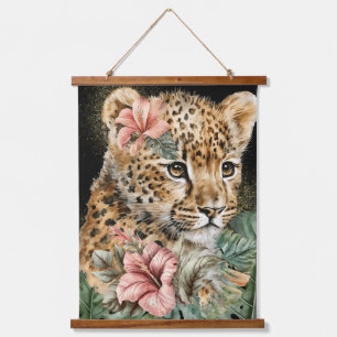 Waterverf Jungle Baby Dieren Bloem Kunst Hangend Wandkleed